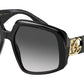 DOLCE & GABBANA DG4386 Square Sunglasses  501/8G-BLACK 58-17-140 - Color Map black