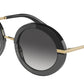 DOLCE & GABBANA DG4393F Round Sunglasses  32468G-BLACK/TRANSPARENT BLACK 52-23-140 - Color Map black
