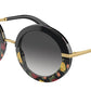 DOLCE & GABBANA DG4393 Round Sunglasses  34008G-BLACK ON WINTER FLOWERS PRINT 52-23-140 - Color Map multi