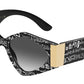 DOLCE & GABBANA DG4396F Irregular Sunglasses  33138G-BLACK GRAFFITI 55-17-145 - Color Map black