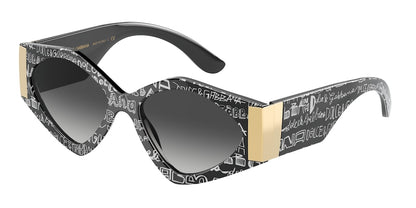 DOLCE & GABBANA DG4396 Irregular Sunglasses  33138G-BLACK GRAFFITI 55-17-145 - Color Map black