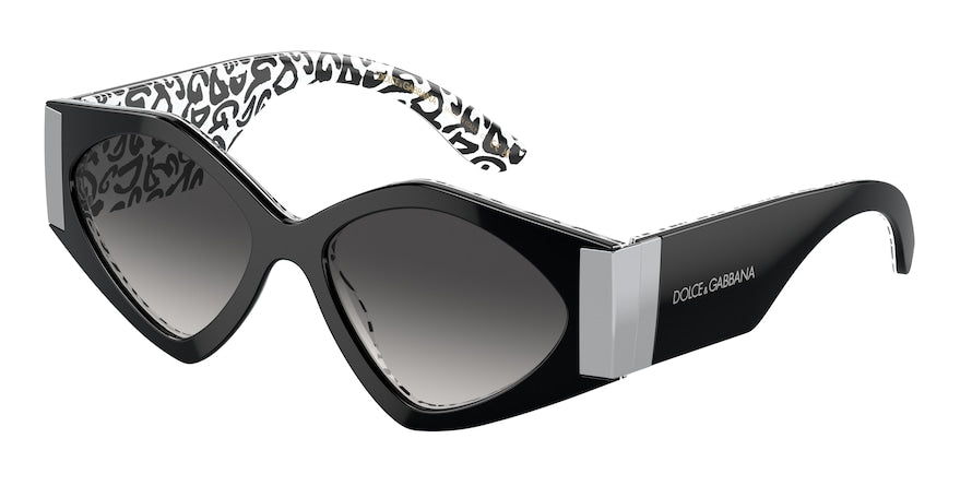DOLCE & GABBANA DG4396 Irregular Sunglasses  33898G-BLACK ON NEW GRAFFITI 55-17-145 - Color Map black