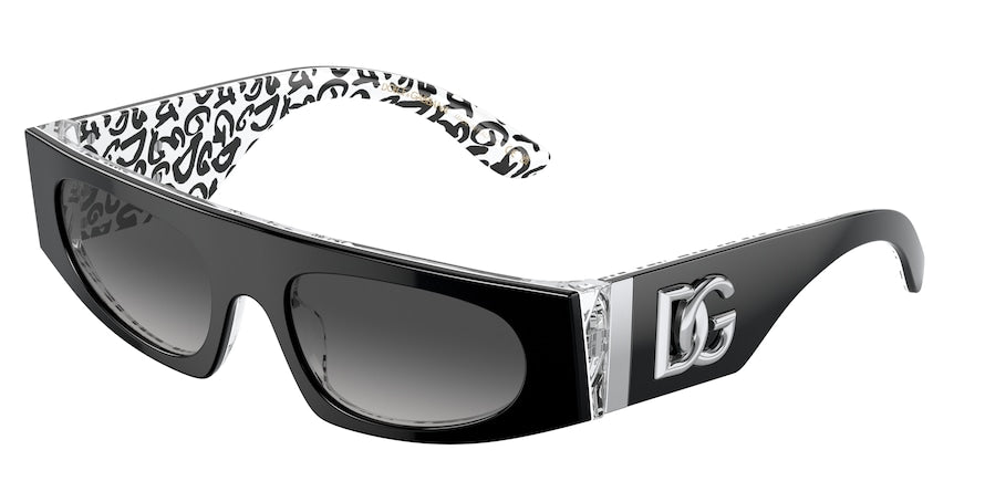 DOLCE & GABBANA DG4411 Rectangle Sunglasses  33898G-BLACK ON NEW GRAFFITI 54-19-140 - Color Map black