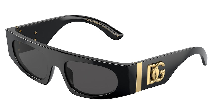 DOLCE & GABBANA DG4411 Rectangle Sunglasses  501/87-BLACK 54-19-140 - Color Map black