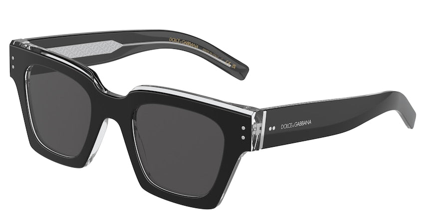 DOLCE & GABBANA DG4413 Square Sunglasses  675/R5-BLACK/CRYSTAL 48-23-145 - Color Map black