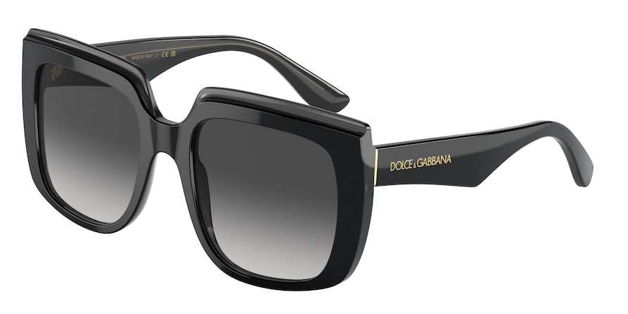 DOLCE & GABBANA DG4414 Square Sunglasses  501/8G-BLACK ON TRANSPARENT BLACK 54-20-145 - Color Map black