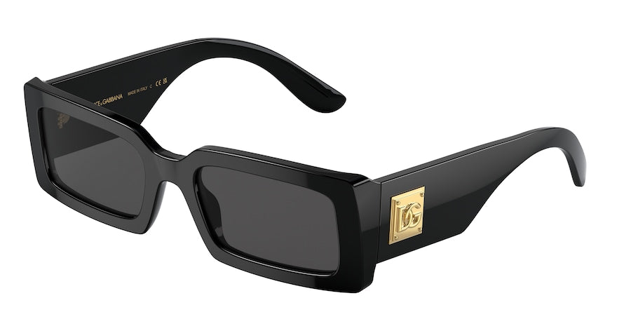 DOLCE & GABBANA DG4416 Rectangle Sunglasses  501/87-BLACK 53-20-140 - Color Map black