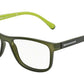 DOLCE & GABBANA OVER-MOLDED RUBBER DG5003 Square Eyeglasses  2811-GREEN DEMI TRANSP RUBBER 54-15-140 - Color Map green