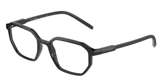 DOLCE & GABBANA DG5060 Irregular Eyeglasses  501-BLACK 53-20-145 - Color Map black