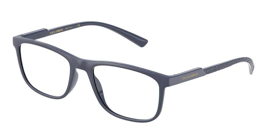 DOLCE & GABBANA DG5062 Rectangle Eyeglasses  3296-MATTE BLUE 53-19-145 - Color Map blue