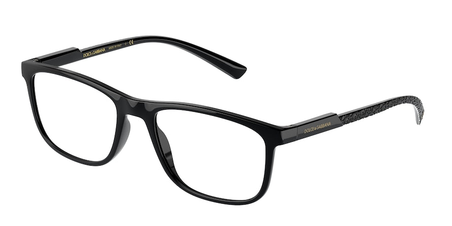 DOLCE & GABBANA DG5062 Rectangle Eyeglasses  501-BLACK 55-19-145 - Color Map black