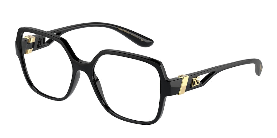 DOLCE & GABBANA DG5065 Square Eyeglasses  501-BLACK 55-16-140 - Color Map black