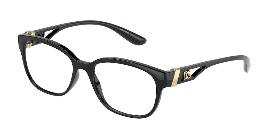 DOLCE & GABBANA DG5066 Square Eyeglasses  501-BLACK 54-17-140 - Color Map black