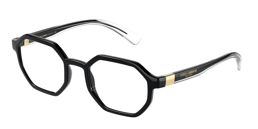 DOLCE & GABBANA DG5068 Irregular Eyeglasses  501-BLACK 51-22-145 - Color Map black