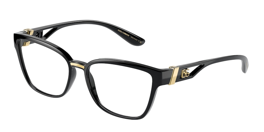 DOLCE & GABBANA DG5070 Cat Eye Eyeglasses  501-BLACK 55-16-140 - Color Map black