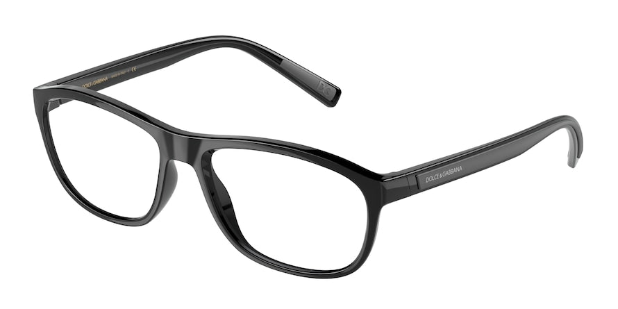 DOLCE & GABBANA DG5073 Rectangle Eyeglasses  501-BLACK 56-18-150 - Color Map black