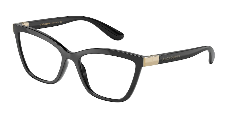 DOLCE & GABBANA DG5076 Cat Eye Eyeglasses  501-BLACK 55-17-140 - Color Map black