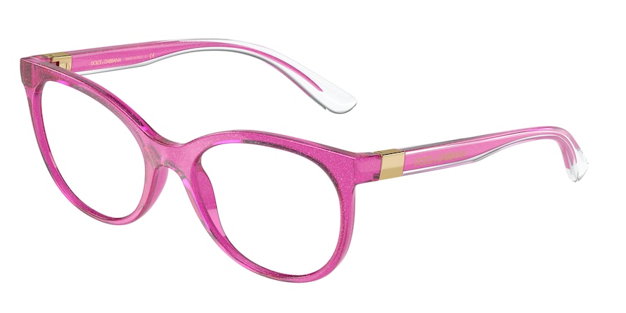 DOLCE & GABBANA DG5084 Cat Eye Eyeglasses  3351-PINK GLITTER 55-19-145 - Color Map pink