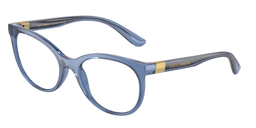 DOLCE & GABBANA DG5084 Cat Eye Eyeglasses  3398-TRANSPARENT BLUE 53-19-145 - Color Map blue