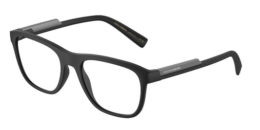 DOLCE & GABBANA DG5089 Rectangle Eyeglasses  2525-MATTE BLACK 56-19-145 - Color Map black