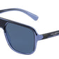DOLCE & GABBANA DG6134 Square Sunglasses  325880-TRANSPARENT BLUE/BLACK 57-16-145 - Color Map blue