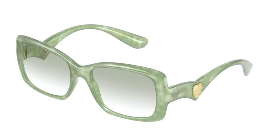 DOLCE & GABBANA DG6152 Rectangle Sunglasses  3301/2-PEARL GREEN PASTEL 54-17-140 - Color Map green