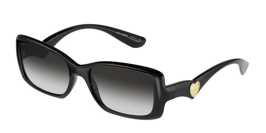 DOLCE & GABBANA DG6152 Rectangle Sunglasses  501/8G-BLACK 54-17-140 - Color Map black