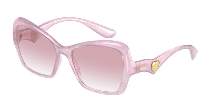 DOLCE & GABBANA DG6153 Cat Eye Sunglasses  330084-PEARL PINK PASTEL 55-16-140 - Color Map pink