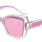 DOLCE & GABBANA DG6170 Butterfly Sunglasses  335184-TRANSPARENT/PINK GLITTER 53-22-145 - Color Map pink