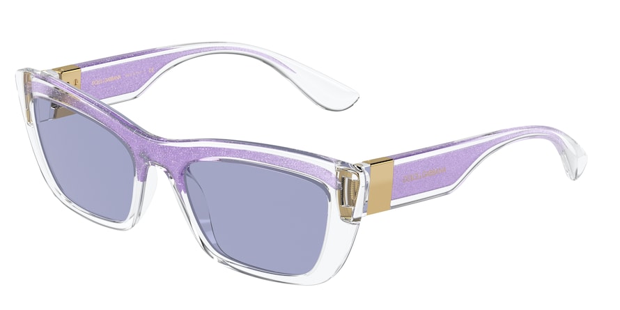 DOLCE & GABBANA DG6171 Cat Eye Sunglasses  33531A-TRANSPARENT/VIOLET GLITTER 54-19-145 - Color Map violet