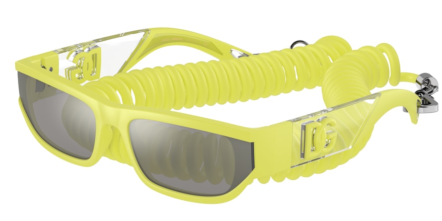 DOLCE & GABBANA DG6172 Rectangle Sunglasses  33376G-YELLOW RUBBER 62-18-145 - Color Map yellow