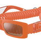 DOLCE & GABBANA DG6173 Rectangle Sunglasses  33386Q-ORANGE RUBBER 54-19-145 - Color Map orange