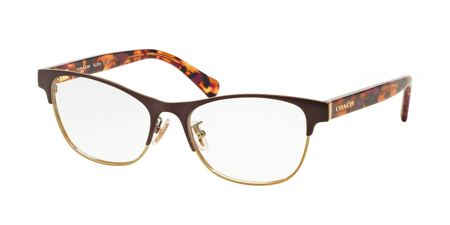 Coach HC5074 Square Eyeglasses  9241-SATIN PURPLE / GOLD 54-17-135 - Color Map purple/reddish