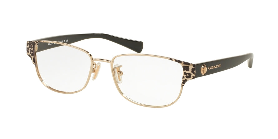 Coach HC5079 Rectangle Eyeglasses  9256-WILD BEAST LT GOLD/BLACK 53-16-135 - Color Map gold