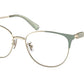 Coach HC5148 Cat Eye Eyeglasses  9421-SHINY LIGHT GOLD / MINT GREEN 54-17-140 - Color Map multi