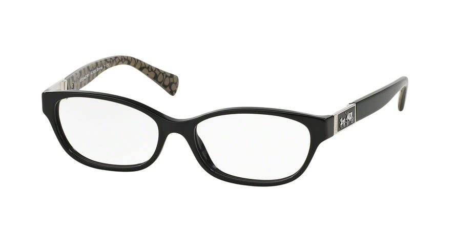 Coach EMMA HC6061 Cat Eye Eyeglasses  5261-BLACK/BLACK MILITARY SIG C 52-15-135 - Color Map black