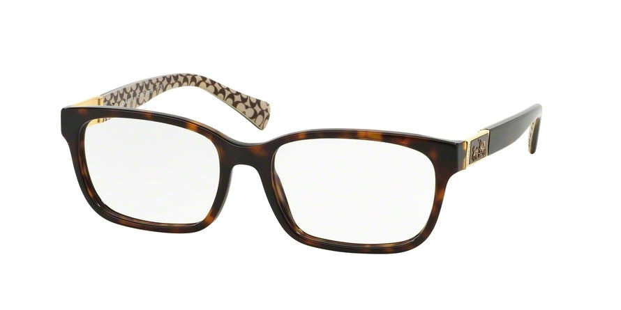 Coach DARCY HC6062 Square Eyeglasses  5262-DARK TORT/DARK TORT SAND SIG C 53-16-135 - Color Map havana