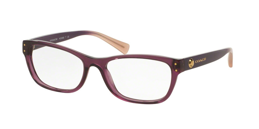 Coach HC6082 Rectangle Eyeglasses  5351-TRANSPARENT PURPLE 53-17-135 - Color Map purple/reddish