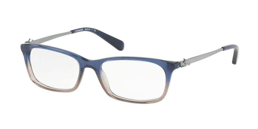 Coach HC6110 Rectangle Eyeglasses  5489-BLUE BEIGE GLITTER GRADIENT 50-16-140 - Color Map blue