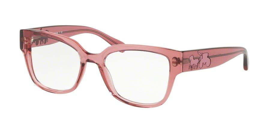 Coach HC6126 Square Eyeglasses  5527-TRANS PINK 50-18-140 - Color Map pink