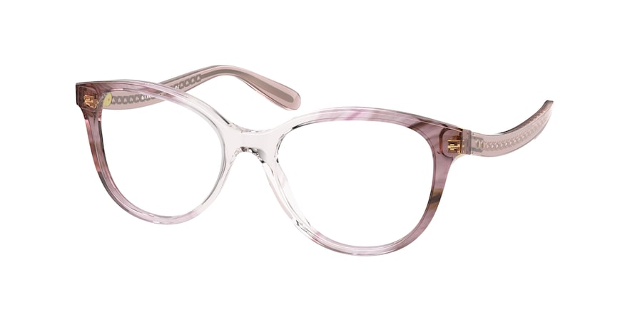 Coach HC6177F Round Eyeglasses  5656-TRANSPARENT PINK OMBRE 55-17-140 - Color Map pink
