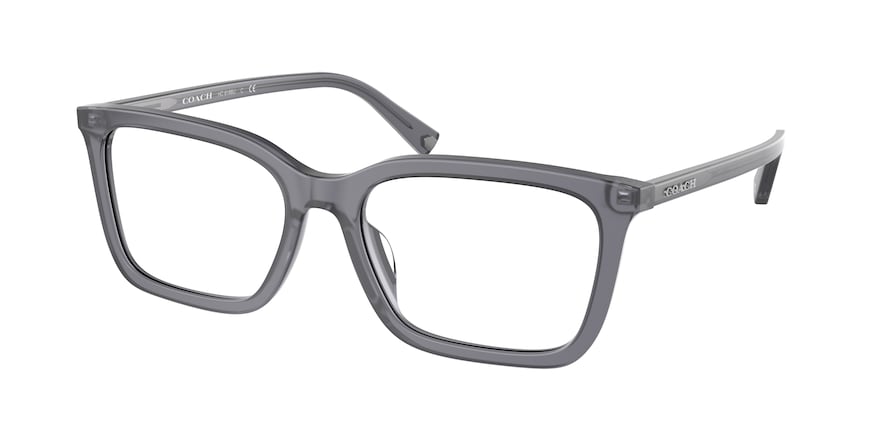 Coach HC6188U Rectangle Eyeglasses  5673-MATTE TRANSPARENT DARK  GREY 57-18-145 - Color Map grey