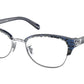 Coach HC6195 Irregular Eyeglasses  5708-SHINY SILVER / BLUE SIGNATURE 53-19-140 - Color Map blue