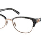 Coach HC6195 Irregular Eyeglasses  5710-SHINY ROSE GOLD / GREY SIGNATU 53-19-140 - Color Map grey
