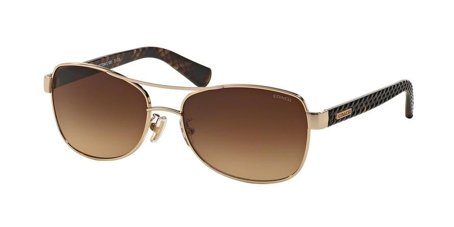 Coach L129 HC7054 Pilot Sunglasses  920913-LIGHT GOLD/DARK TORTOISE 56-16-135 - Color Map gold