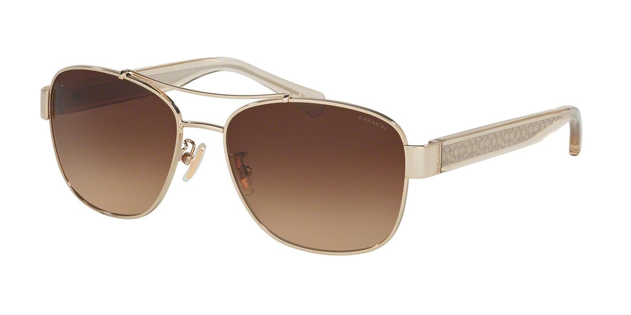 Coach L151 HC7064 Pilot Sunglasses  926513-LIGHT GOLD 56-16-135 - Color Map gold