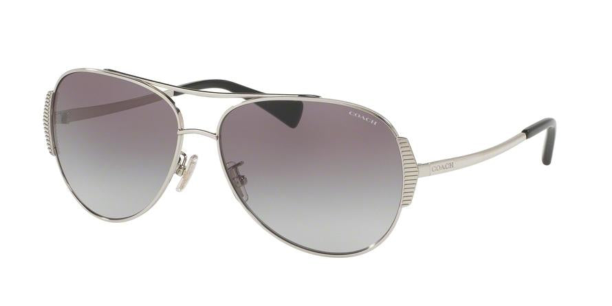 Coach L1590 HC7067 Pilot Sunglasses  901511-SILVER/BLACK 59-14-140 - Color Map silver