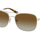 Coach C6177 HC7127 Rectangle Sunglasses  9005T5-SHINY LIGHT GOLD 56-16-140 - Color Map gold