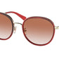 Coach C6179 HC7129 Round Sunglasses  554413-TRANSPARENT GLITTER RED 54-19-140 - Color Map red