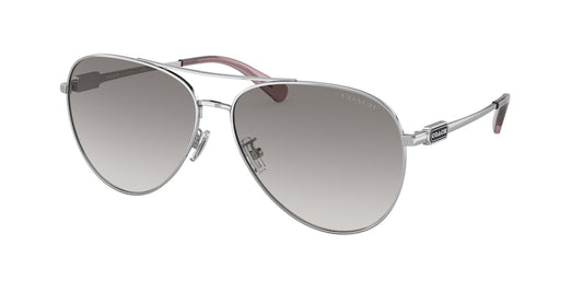 Coach CD474 HC7140 Pilot Sunglasses  90016I-SHINY SILVER 61-14-140 - Color Map silver